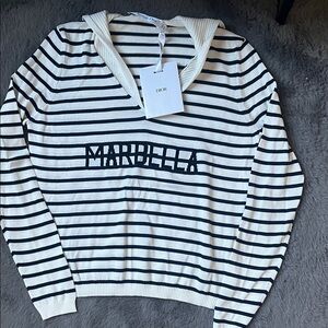 Dior women Striped Hooded Sweater size 36